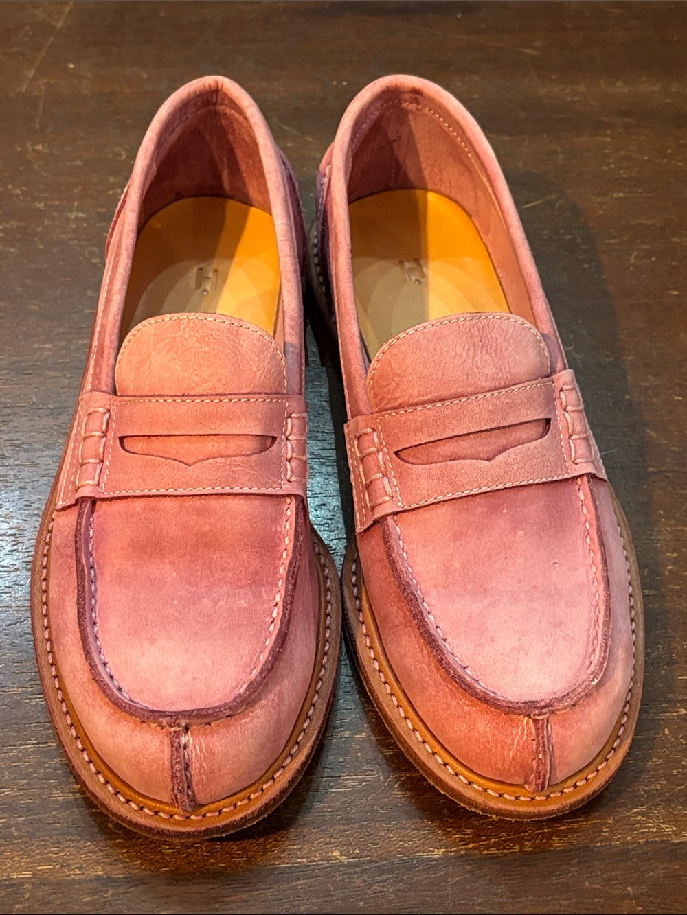 Hender Scheme Slouchy Women's Pink Penny Loafers - Picture 4 of 9